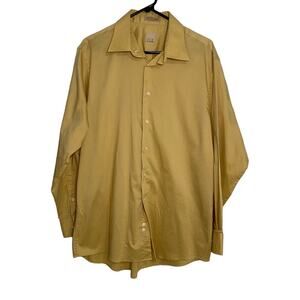 Men's Yellow Size 17 JOE Joseph Abboud Long Sleeve Dress Shirt